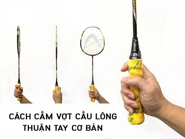 Cầm vợt tay thuận (V-grip)