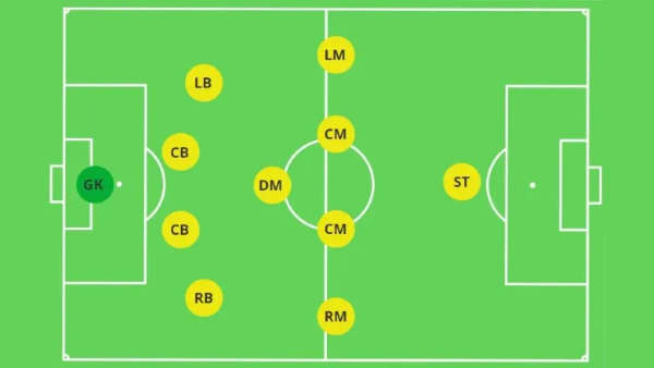 Sơ đồ đội hình bóng đá 4-1-4-1