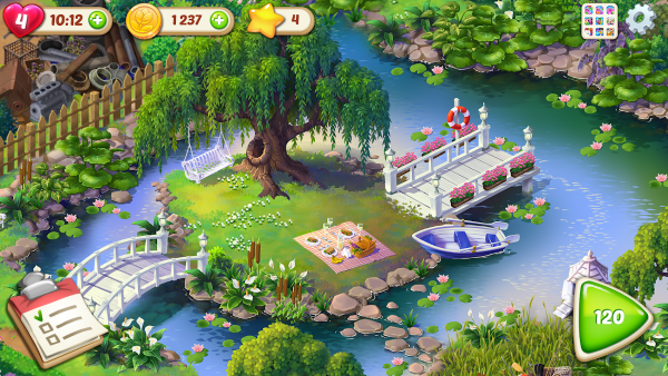 Lối chơi ghép 3 của game Lily’s Garden