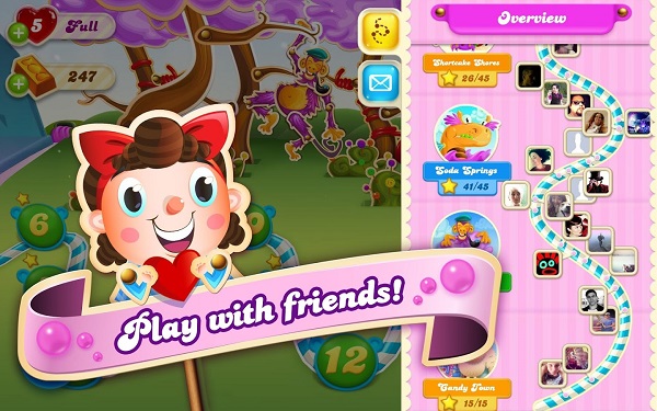 Game Candy Crush Soda Saga giúp người chơi kết nối với bạn bè và gia đình